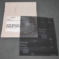 (25) 3M 481W Sanding Paper Screen 051144-10455, 9" x 11", 220, Wetordry Fabricut