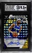 Jaden Hardy 2022-23 Mosaic Rookie Autographs Choice Black Gold 4/8 RC SGC 9.5