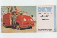 DKW Order Car 3=6 1955-1962 Schell Truck (Delivery) Brochure/Brochure NL