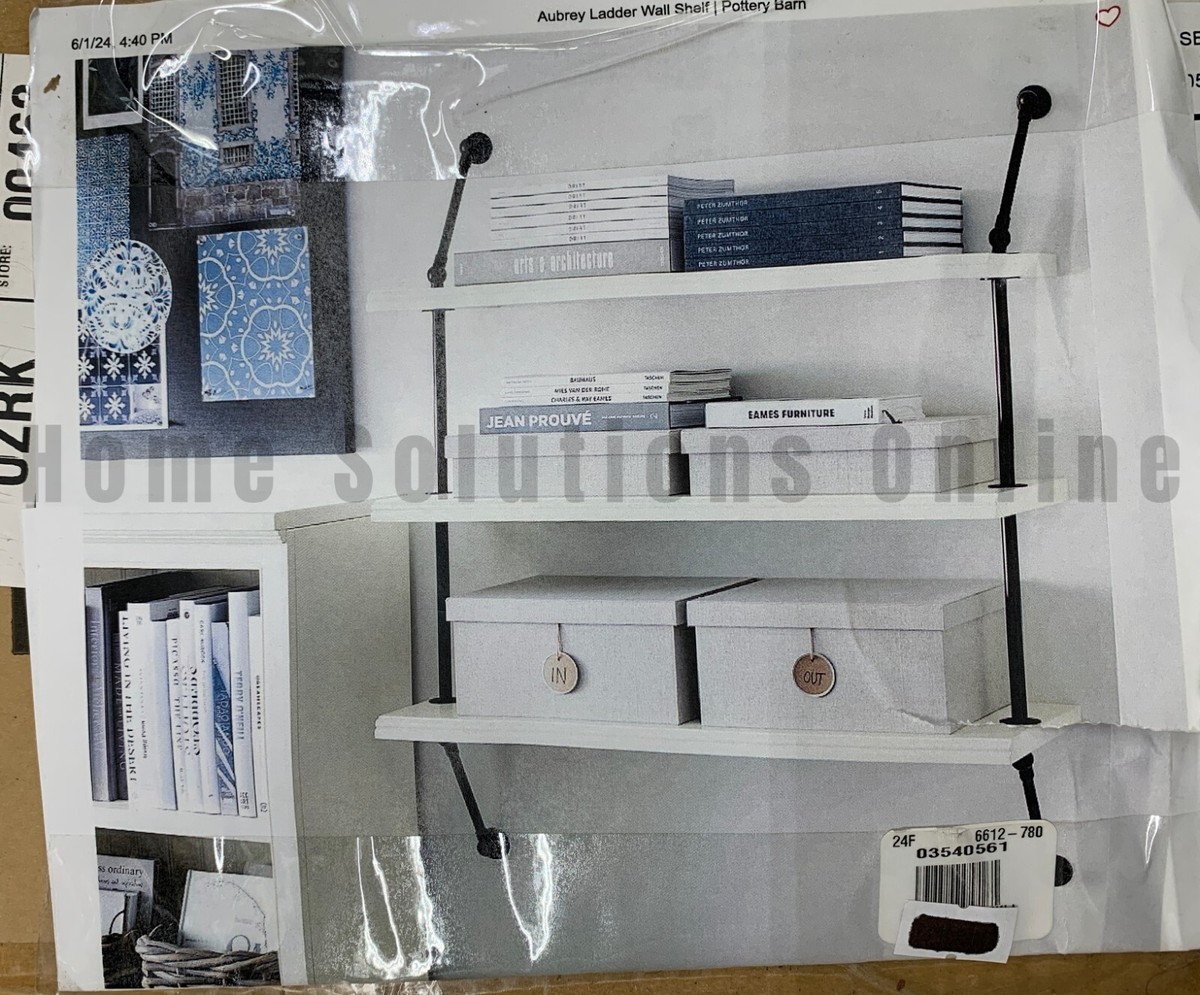 Pottery Barn Aubrey Industrial Ladder 3 Tier Wall Shelf White