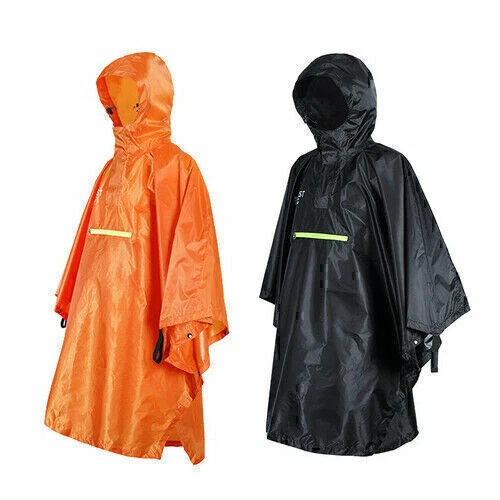 Wasserdichter Regen Poncho Wandern Radfahren Fahrrad Regenmantel Reflexstre DE