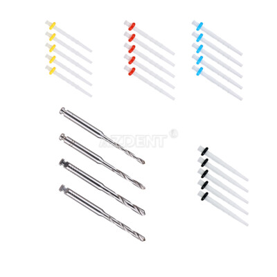 Dental Fiber Posts Resin High-intensity Screw Thread Glass 4 Drills AAA