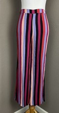 Reformation Striped High Rise Wide Leg Cropped Pants 4