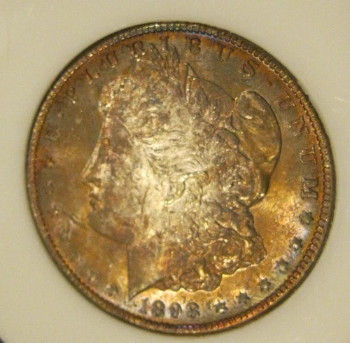 1898 O Morgan Silver Dollar  BU, Monster Toning both sides, frosty, 4909