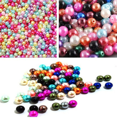 Lots Bulk 500pcs Multicolor Round Pearl Imitation Glass Bead 4mm hs - Zdjęcie 1 z 12