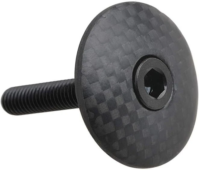 Auriculares de ciclismo de fibra de carbono de 1 1/8" vástago tapa superior M6x35 mm perno de titanio Foto 3 de 4