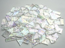 Iridescent Textured Cathedral Glass Mosaic Tiles, 200g Transparent Stained Gl...