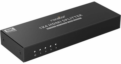 Rocstor - Y10G012-B1 - Rocstor TrueReach Splitter 8K Ultra HD 1x4 HDMI - 7680 x