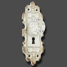 Tripar Decorative Pewter Wall Hook, Vintage Door Knob Style (White) - No Screws