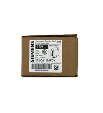 (10) New Siemens QA115AFCN Arc Fault Circuit Breaker 15A 1-Pole 120/240V