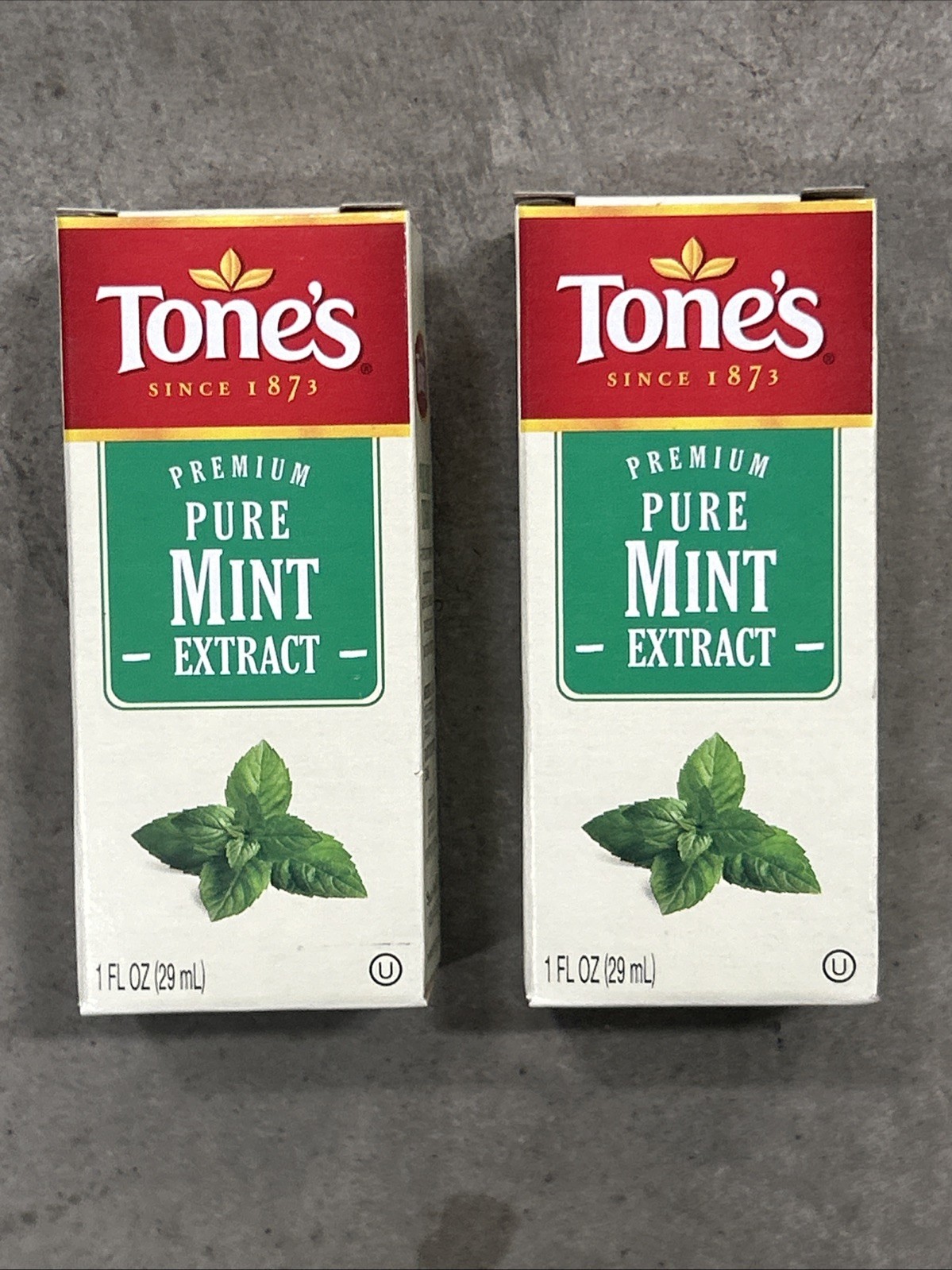 2 bottles Tone's Pure Mint Extract 1 fl. oz. bottle  Best by: 07/2026