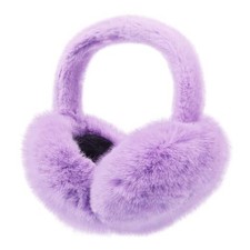 Women Winter Earmuffs Plush Ear Muffs Foldable Faux Fur Ear Light Purple