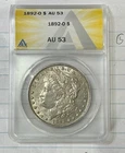 1892-O ANACS AU 53 MORGAN DOLLAR  NICE COIN SEMI KEY DATE