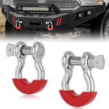 2 Pcs 34 Silverred D Ring Shackle W 78 Screw Pin 57000ibs Break Strength 2 Pcs 34 Silverred D Ring Shackle W 78 Screw Pin 57000ibs Break Strength
