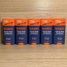 5X Mando Whole Body Deodorant Smooth Solid Pro Sport Scent 2.6 Oz Each