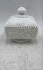 Vintage Westmoreland White Milk Glass Grape Pattern Covered Candy Dish With Lid