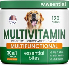 Dog Vitamins with Glucosamine Probiotics, Omega 3, Multivitamin for Hip