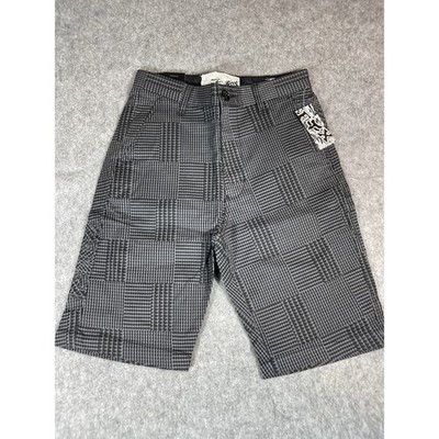 Fox Racing Shorts Men Size 28 Gray Plaid Streetwear Utility Y2K Grunge Chino NWT