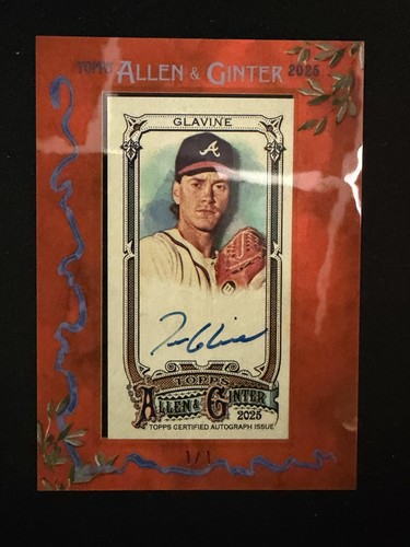 2025 Topps Allen & Ginter Tom Glavine Framed Mini Baseball Auto 1/1