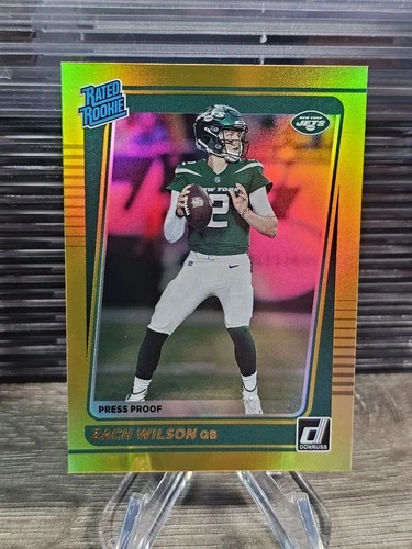 2021 Donruss Zach Wilson Holo Gold Press Proof Premium Rated Rookie #252 Jets RC