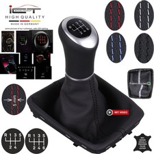 A Schaltknauf Schaltsack / Schaltmanschetete Leder für VW Polo 6 (Typ 2G) neu