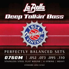 La Bella 0760M Deep Talkin' Bass Flatwound Bass Strings - 1954 "Original" Style