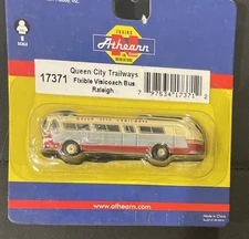 Athearn N Scale Queen City Trailways Fixible Transit Bus Raleigh Nc