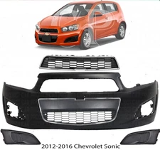 Front Bumper Cover Fascia & Grille Assembly Kit For 2012-2016 Chevrolet Sonic