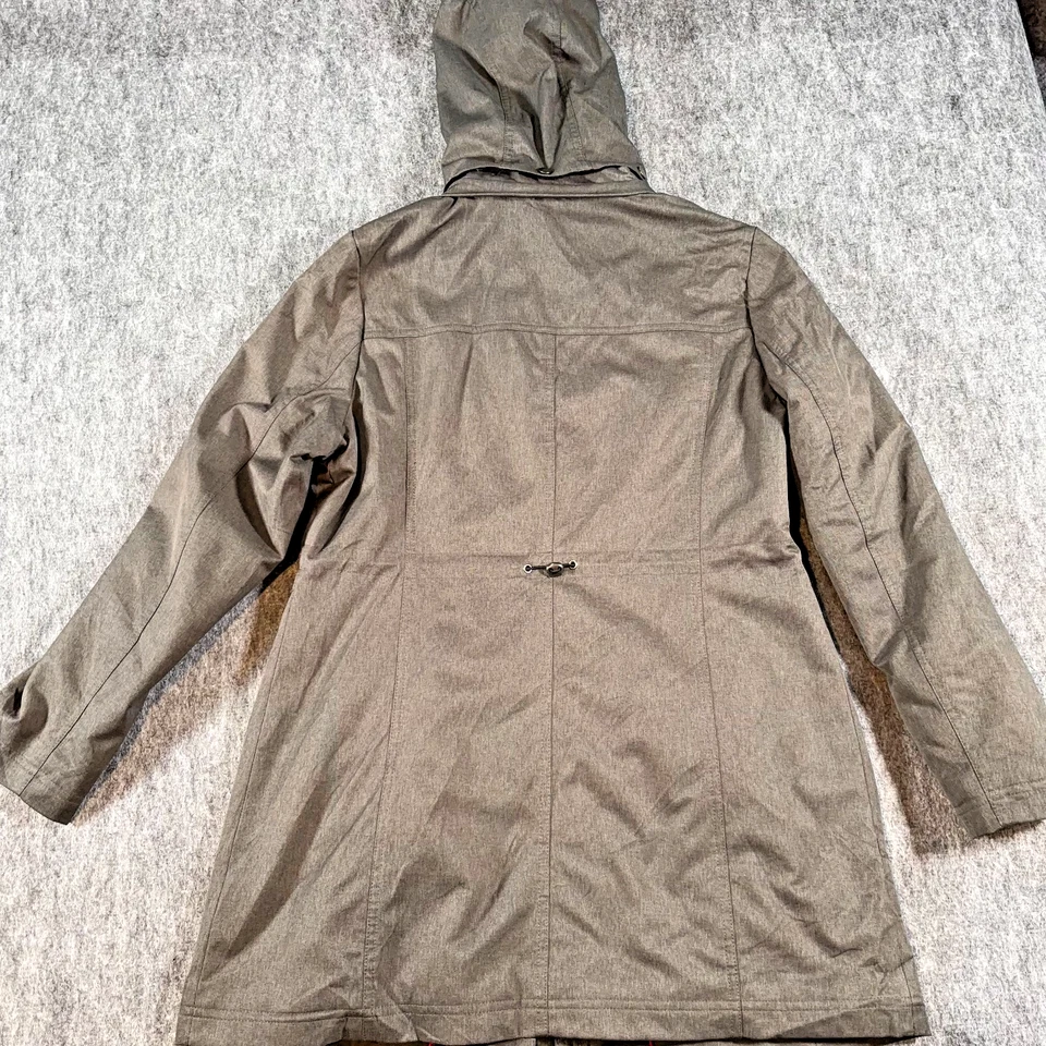 Abrigo softshell con capucha Kristen Blake para mujer L verde oliva chaqueta de lluvia forrada de vellón Foto 2 de 4