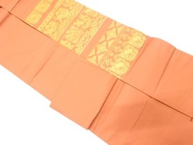 7600573: JAPANESE KIMONO JAPANESE NAGOYA OBI / WOVEN FLOWER & BIRD