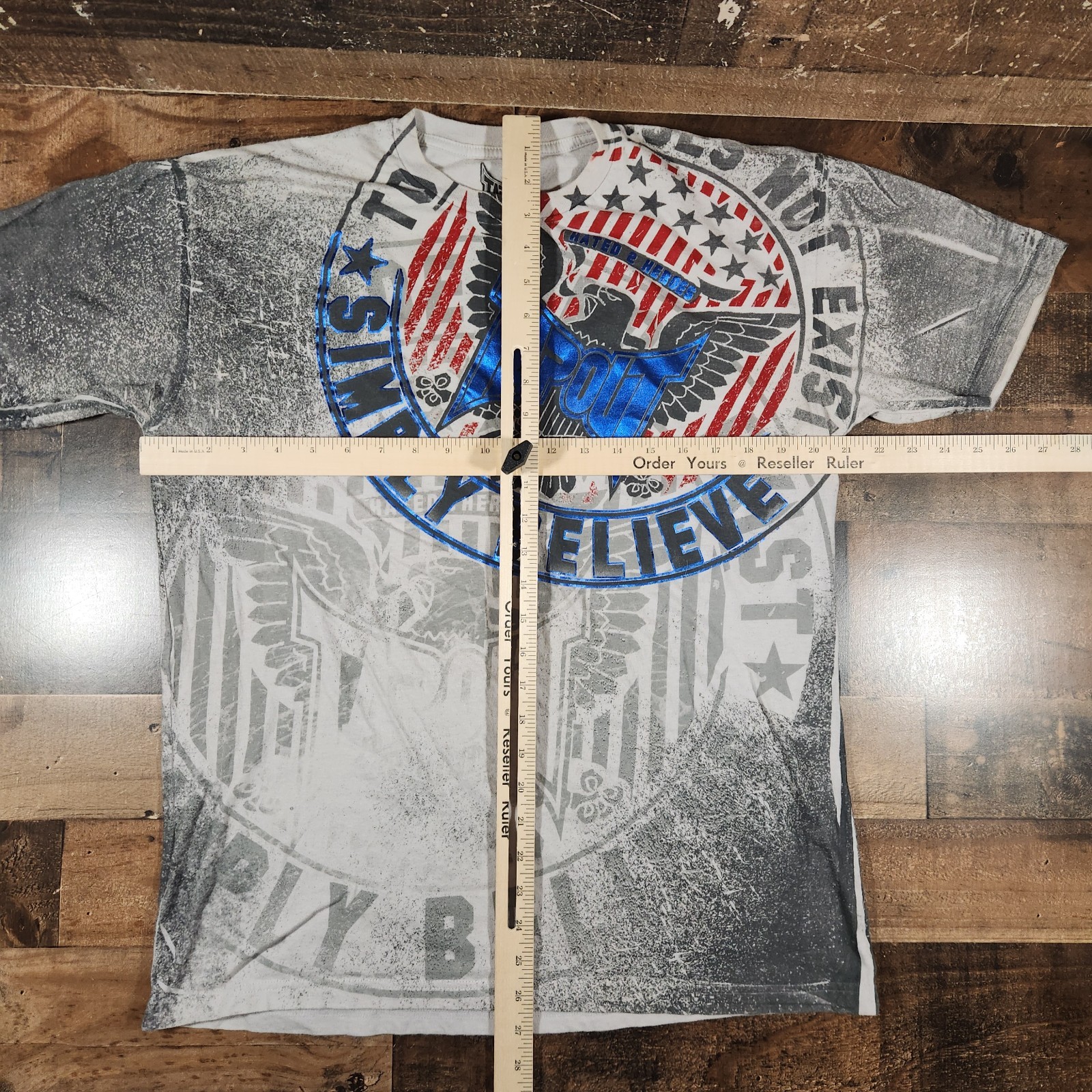 Vintage Tapout Shirt Mens Large Gray Red Blue Y2K MMA UFC Graphic Tee