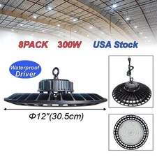 Led High Bay Light 300W 30000Lm Super Bright Work Lights for Garage Warehouse 