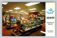 Lake Geneva WI- Wisconsin Skrudland's Scandinavian Imports Vintage Postcard