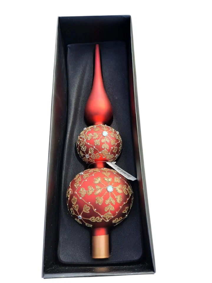 Marke: Kaheku Baumspitze Tannenbaumspitze Glas Budapest Rot matt 30cm " B-Ware"! - Bild 3 von 4