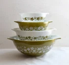 New ListingPyrex Spring Blossom Crazy Daisy Cinderella Nesting Bowls Set 441 442 443 444