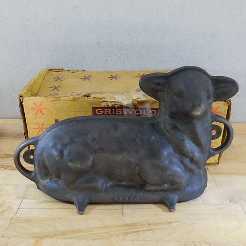 Griswold Cast Iron Lamb Cake Mold 866 With Box
