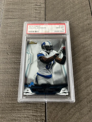 2014 Topps Finest Calvin Johnson | PSA 10 | Low Pop 8 | Rare GEM-MT 10 