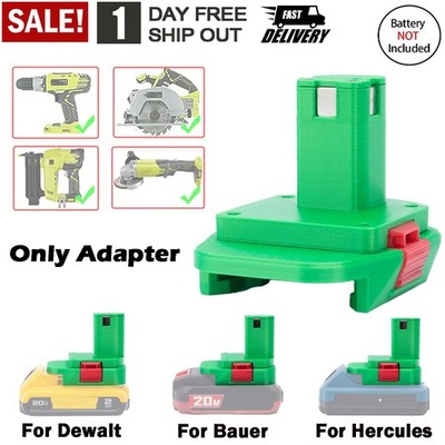 For Dewalt/ Bauer/ Hercules 20V Battery Adapter to For Ryobi 18V Cordless Tools