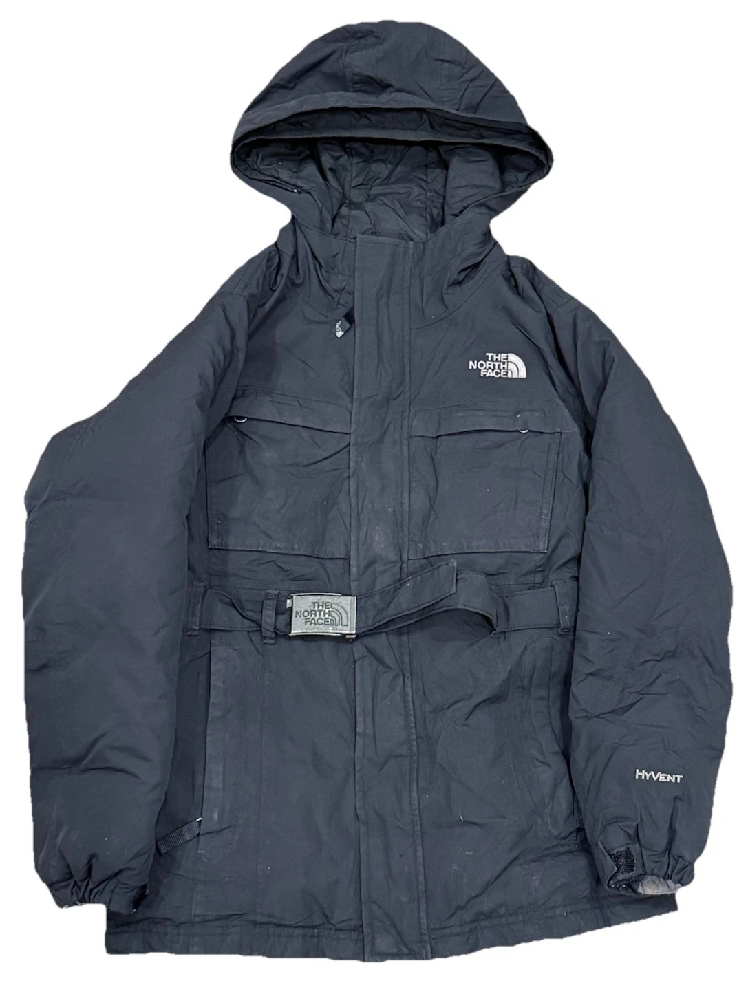 The North Face Hyvent Hooded Zip Black Jacket Girls Size Medium Ski Outdoor