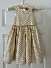 Girls tahari size 5 dress gold and cream special occasion dress