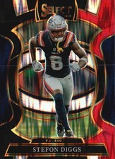 2025 Panini Select #79 Stefon Diggs Black and Red Prizm Shock