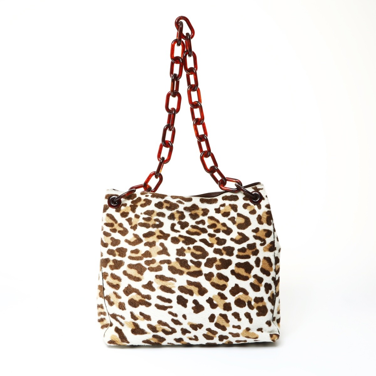 Authentic PRADA Harako Leopard Chain Shoulder Bag… - image 2