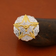 6X 32MM Western Texas Ranger Star Longhorn Gold Silver Conchos Set Screwback