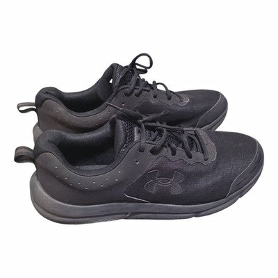 Under Armour Charged Assert 10 Black Mesh Low Top Lace-Up Men's Sneaker EUC