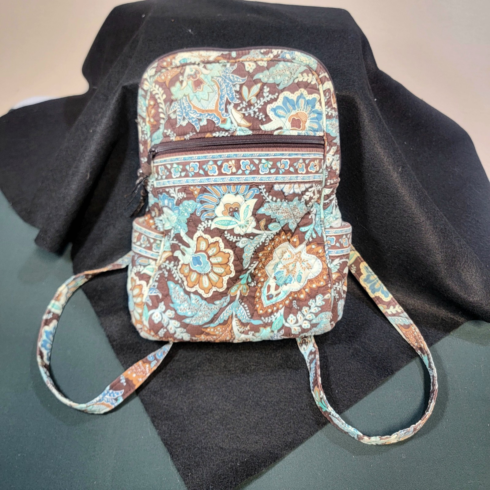 Vera Bradley Backpack Purse JAVA BLUE  9 X 12 Adj… - image 1