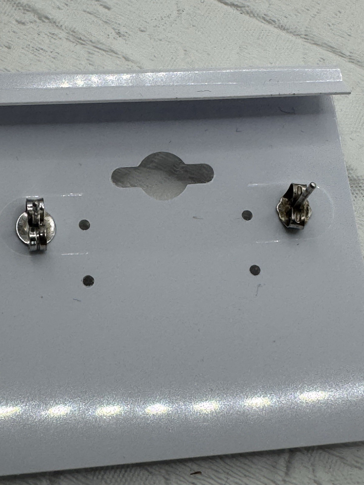 Sterling Silver Diamond Square Stud Earrings Sign… - image 4