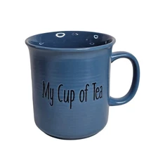 Thoughtful Morning "My Cup Of Tea" Coffee Mug Gibson Home 26 oz Blue Stoneware