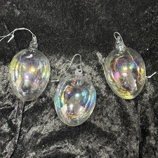Three glass Easter egg tree ornaments