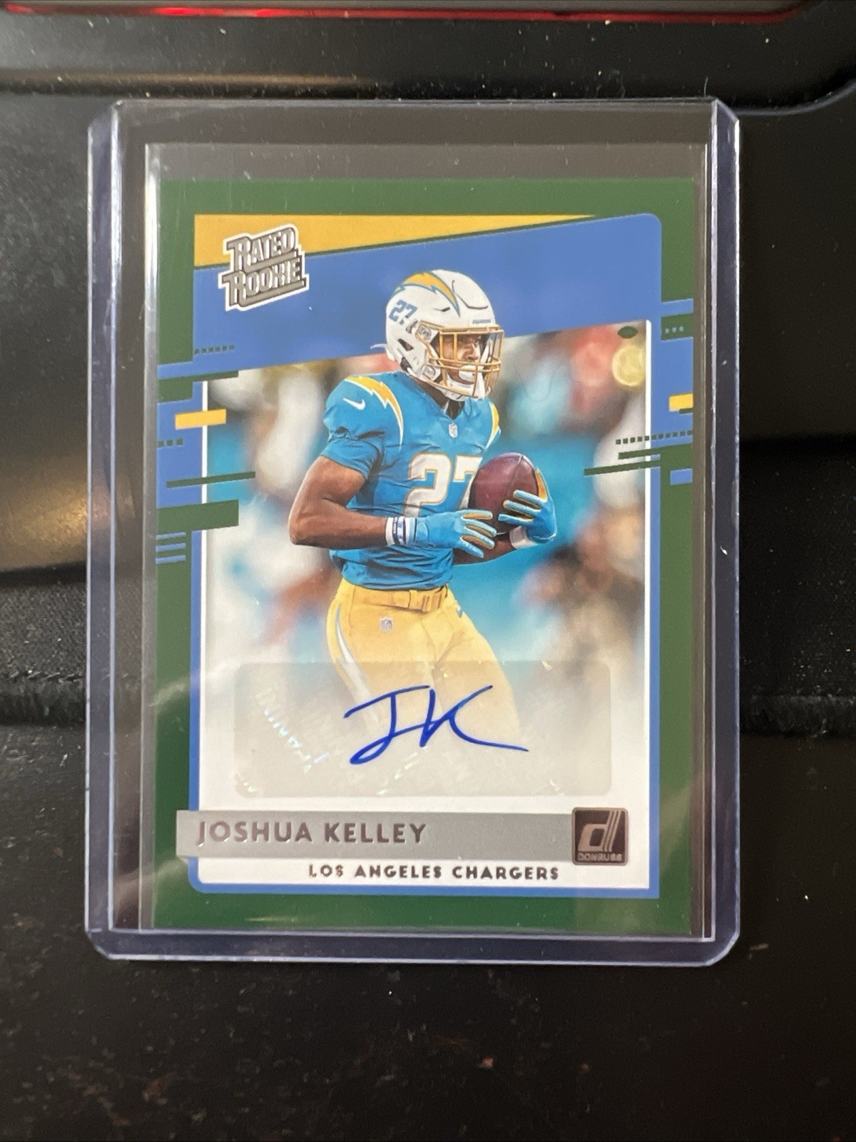 2020 Donruss - Rated Rookie Green Autographs #338 Joshua Kelley (AUTO RC) Q