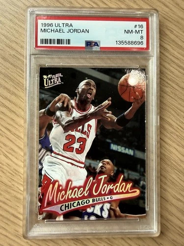 1996 Fleer Ultra #16 Michael Jordan PSA 8 NM-MT Chicago Bulls NBA GOAT Card